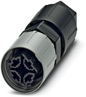 Steckverbinder QUICKON 2LPE 1.5mm² Ø4…9mm mit Mutter schwarz/grau