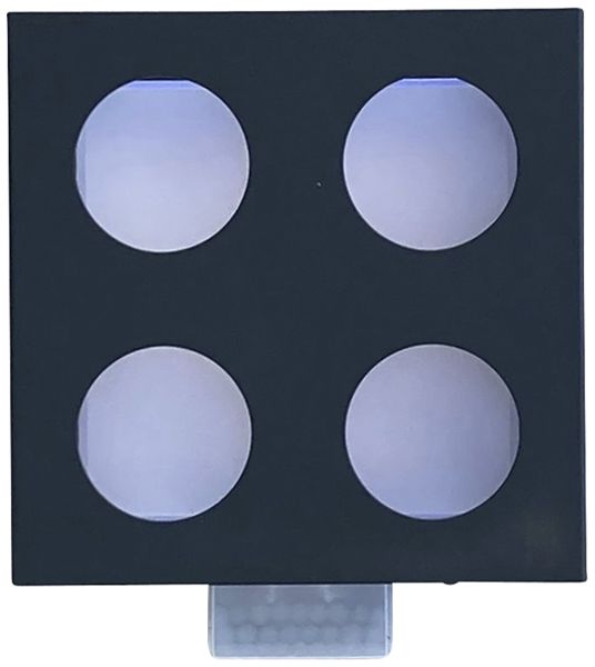 Applique LED Z-Licht Cube O PIR 4.5W 500lm 3000K IP65 120×136mm anthracite
