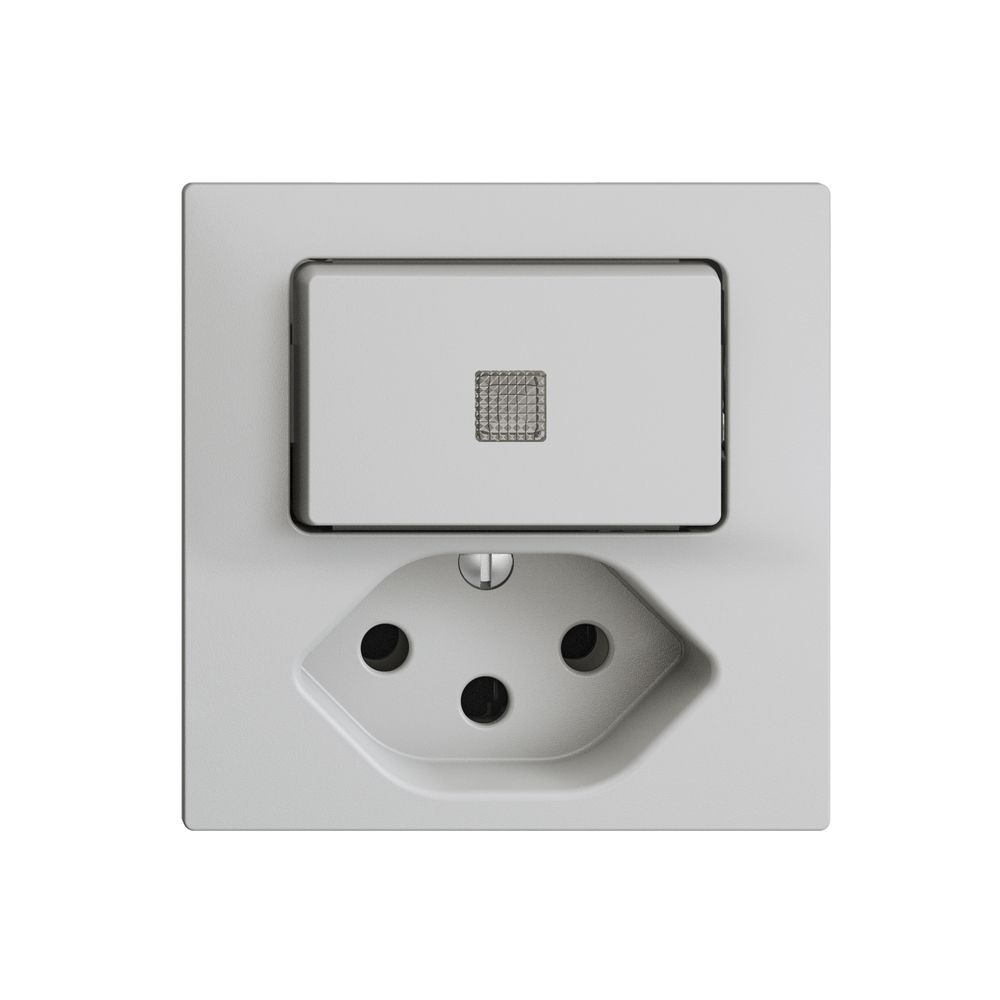 Leuchtkombination LS A-R/1L+T13 EDIZIOdue hellgrau mit Linse, LED gelb