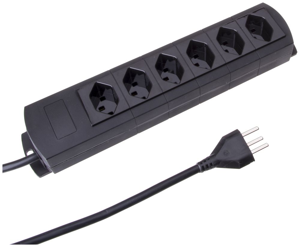 Steckdosenleiste MH 6×T23 Prime-Line Td 3×1.5mm² 3m schwarz