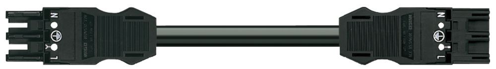 Verbindungsleitung MIDI 3×2.5mm² 20A 250V 2m Cod.A Buchse-Stecker schwarz Cca