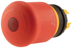 Pilzdrucktaster Eaton M22-PVLT rot Ø38mm hoch IP67/IP69K leuchtend