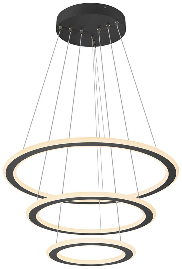 LED-Pendelleucht.SLV ONE FLAT triple 58W 3500lm 927/930 DALI direkt Ø800 schwarz