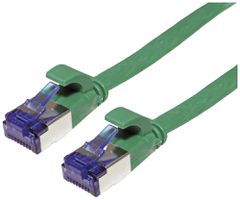Patchkabel RJ45 VALUE Kat.6A U/FTP AWG32 PVC flach grün 1m