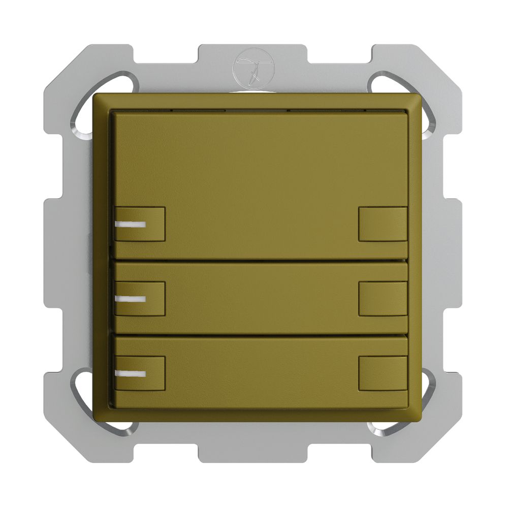 UP-KNX-Taster RGB EDUE, 250mW, m.RGB-LED, 3×Taste, 2×Tastenb., ov