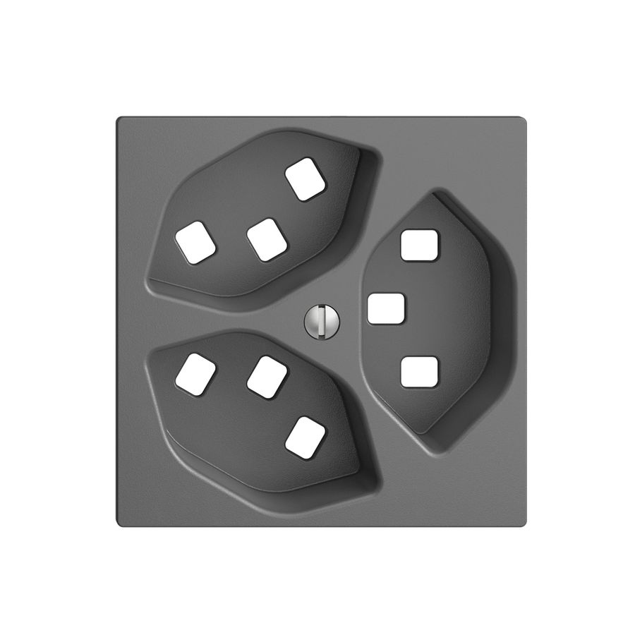 Kit frontale EDIZIOdue grigio scuro 60×60mm 3×T23