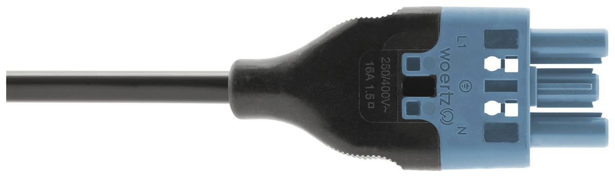 Cavo d'allacciamento Woertz 49343/C5 3×1.5mm² 250V 16A 10m bl presa-libero Cca