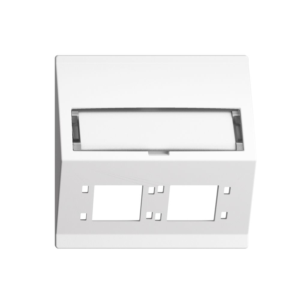 EB-Montageset EDIZIOdue F Schrägauslass 2×R&M Kat.6A/LC spezial, weiss