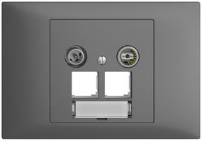 EB-Multimediadose EDIZIOdue BKE EASYNET 11dB, f.2×RJ45 S-One, dunkelgrau
