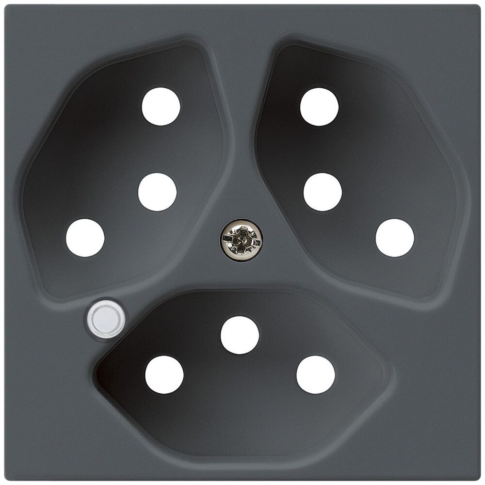 Piastra frontale per presa Hager kallysto 3×T13 illuminato H antracite
