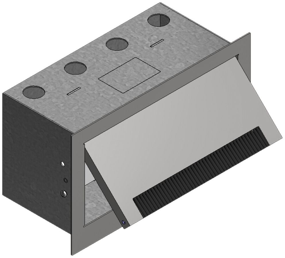 Boîte murale Woertz acier-chrome, 250×140×125mm