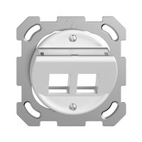 Kit montaggio ENC Sdue, con cappa di uscita obliqua p.2×Keystone bianco