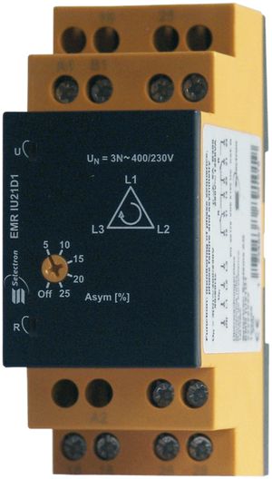 Relais surv.tension EMR IU21D1 2C, 3 phases, 400/230VAC