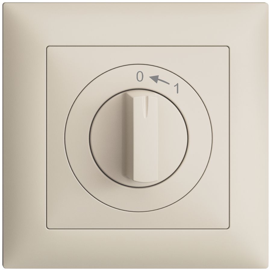 Frontset EDIZIOdue 0<-1 crema 88×88mm für Schwenktaster