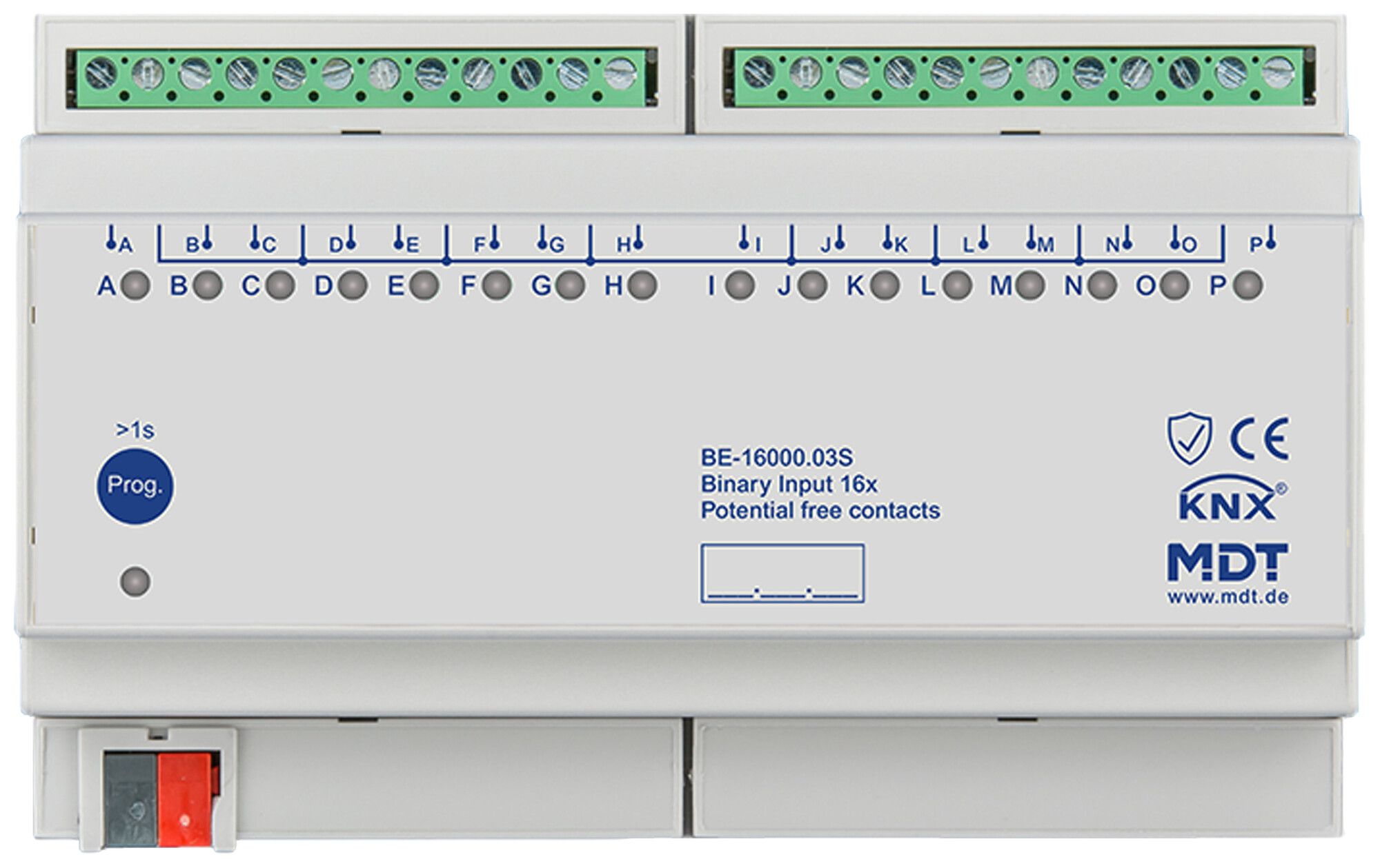 Ingresso binario KNX AMD MDT BE-16000.03S 16×ingr IN:12V 8UM