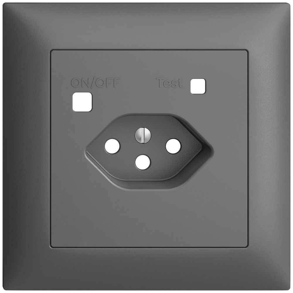 Frontset EDIZIOdue zu FI-Steckdose FMI, T13, dunkelgrau