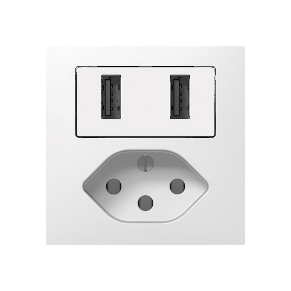 Prise de charge USB+T13 SIDUS E 240V max.2400mA blanc