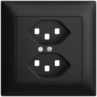 UP-Frontset EDIZIOdue schwarz 88×88mm 2×T23 mit Linse