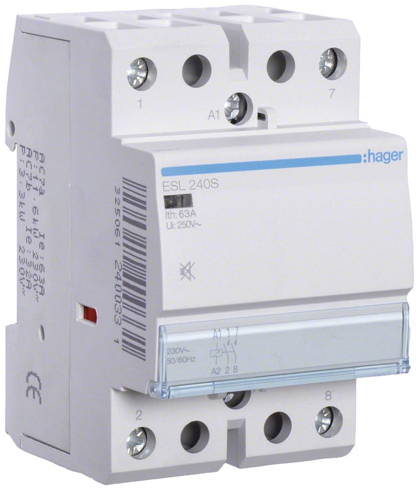 REG-Schütz Hager ESL 12VAC 2 Schliesser 40A brummfrei 3TE