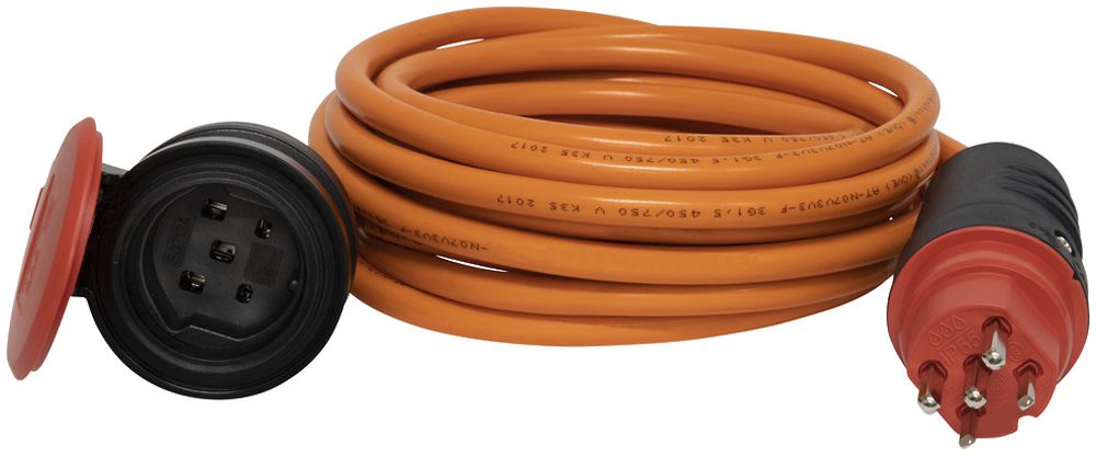 Câble de rallonge Brennenstuhl T25 N07V3V3-F 5×2.5mm² 16A 10m IP55 orange