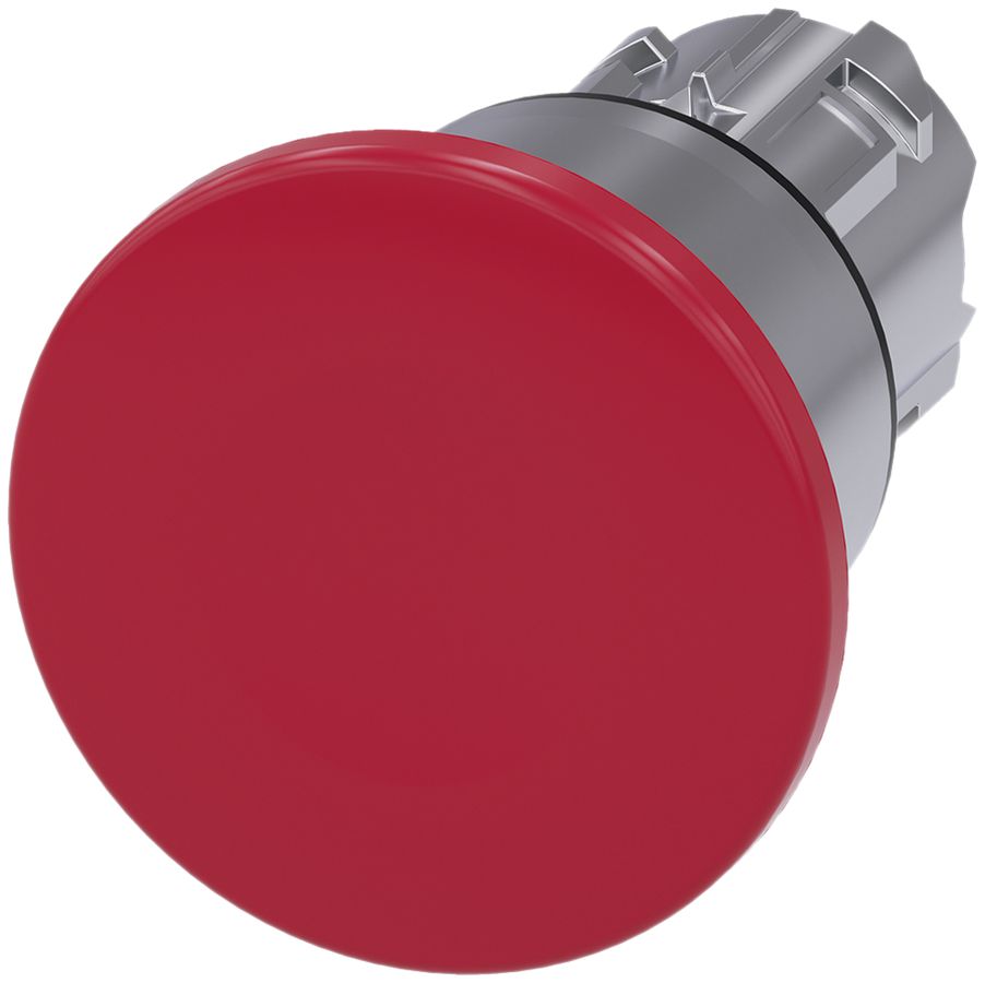 Pulsante Siemens SIRIUS ACT sblocco tirando Ø40mm rosso metallo lucido