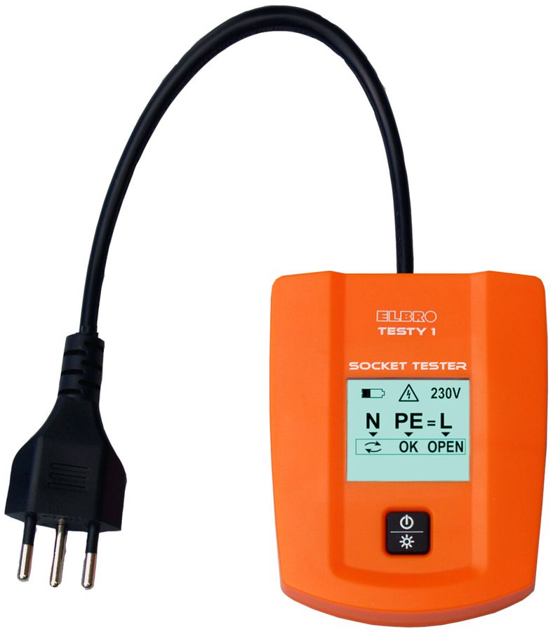 Steckdosenprüfgerät ELBRO Testy 1 für T12, T13, T23, CATIII, 300V, IP40