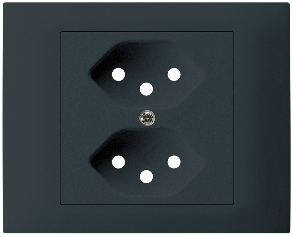 EB-Frontset kallysto f.Einbausteckdose G3 2×T13 Abdeckrahmen schraubbar schwarz