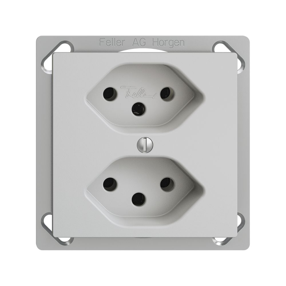 EB-Steckdose EDIZIOdue 2×T13 hellgrau