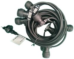 Illuminationsgirlande ELBRO 25m 2×1.5mm² 25×E27 230V mit T13 IP55, schwarz