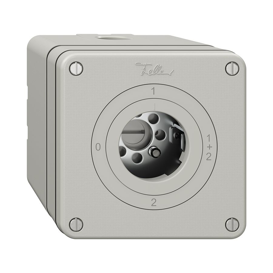 Interrupteur rotatif NAPU NEVO, 1/1 L, sans cylindre, KS, 0-1-1+2-2, gris clair