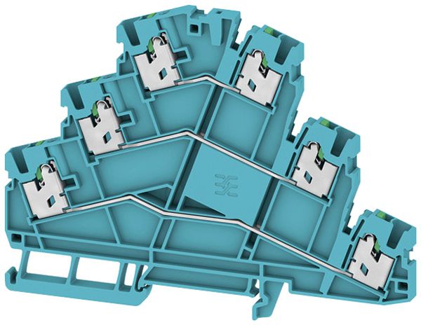 Morsetto di passaggio componibile WM S3T 2.5mm² 22A 800V molla 2×3 DIN35 bl