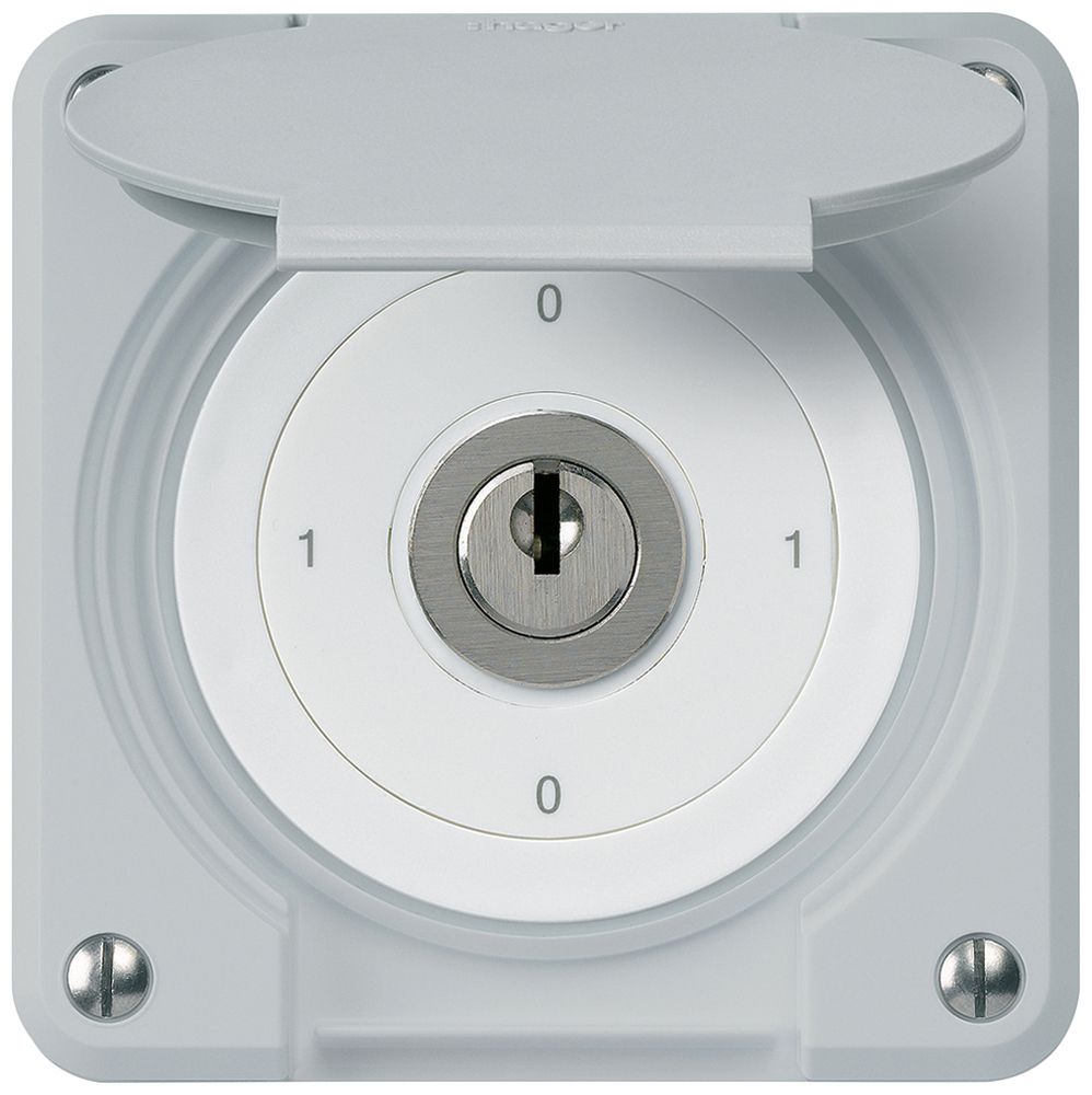 Interrupteur à clé ENC robusto IP55 avec clapet S0/2P gris