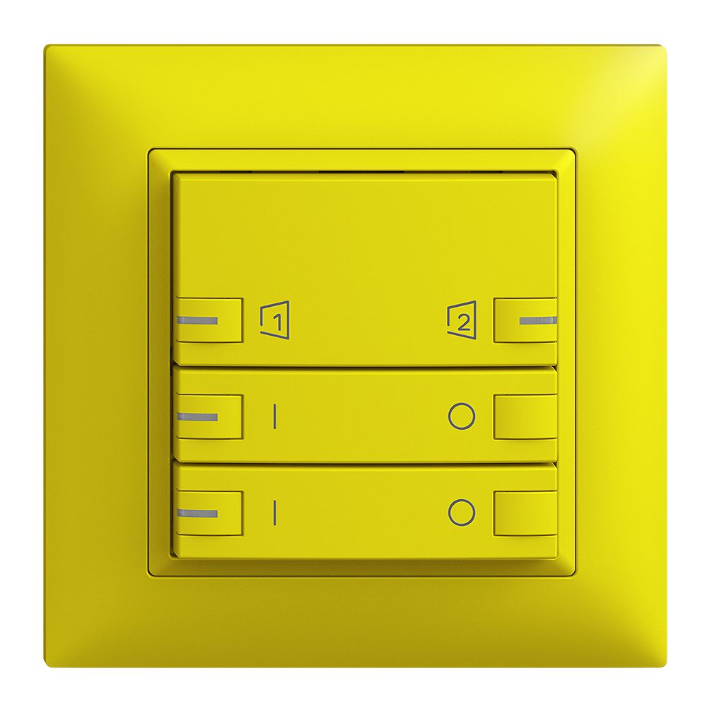 UP-Frontset EDIZIOdue zeptrionAIR ON/OFF 2K S1/S2 mit LED lemon