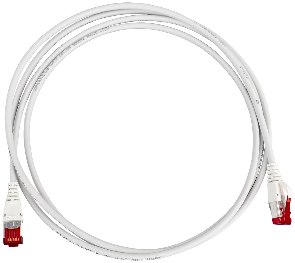 Patchkabel RJ45 R&M thinLine, Kat.6A U/FTP, 4P, LSZH grau, 7.5m