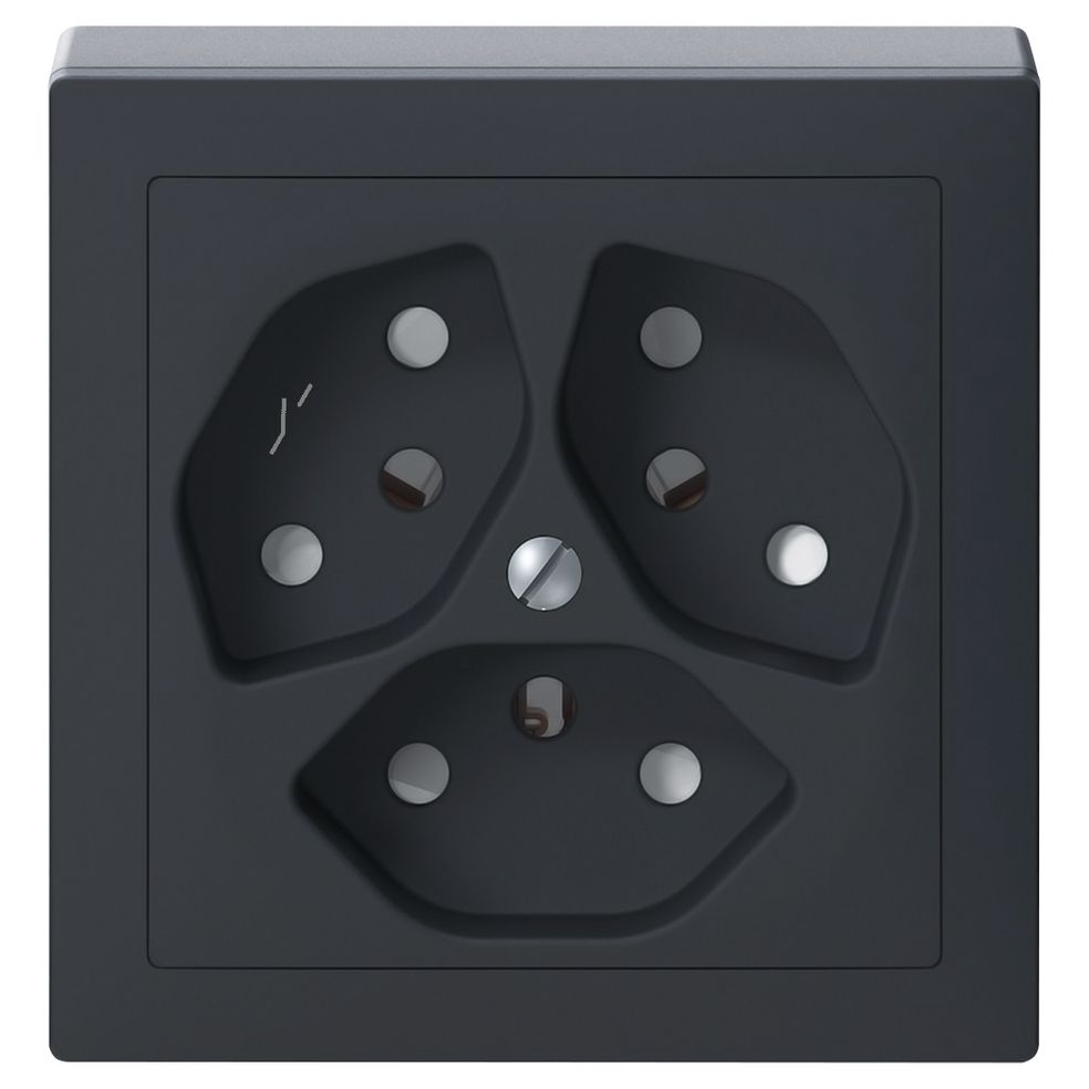 AP-Steckdose SIDUS 3×T13/1 anthrazit mit shutter