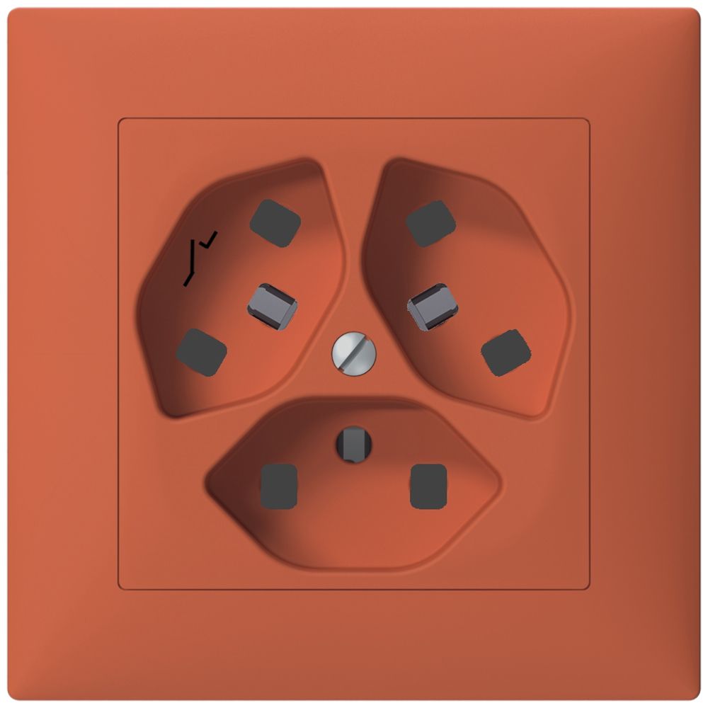 UP-Steckdose SIDUS 3×T23/1 orange mit shutter
