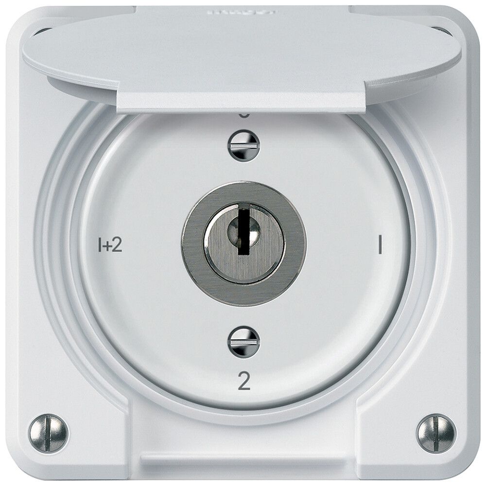 UP-Schlüsselschalter robusto Serienschalter 16A 250V 86×86mm weiss