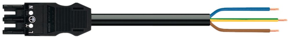 Câble de raccordement MIDI 3×2.5mm² 20A 400V 3m cod.A prise-libre noir Cca