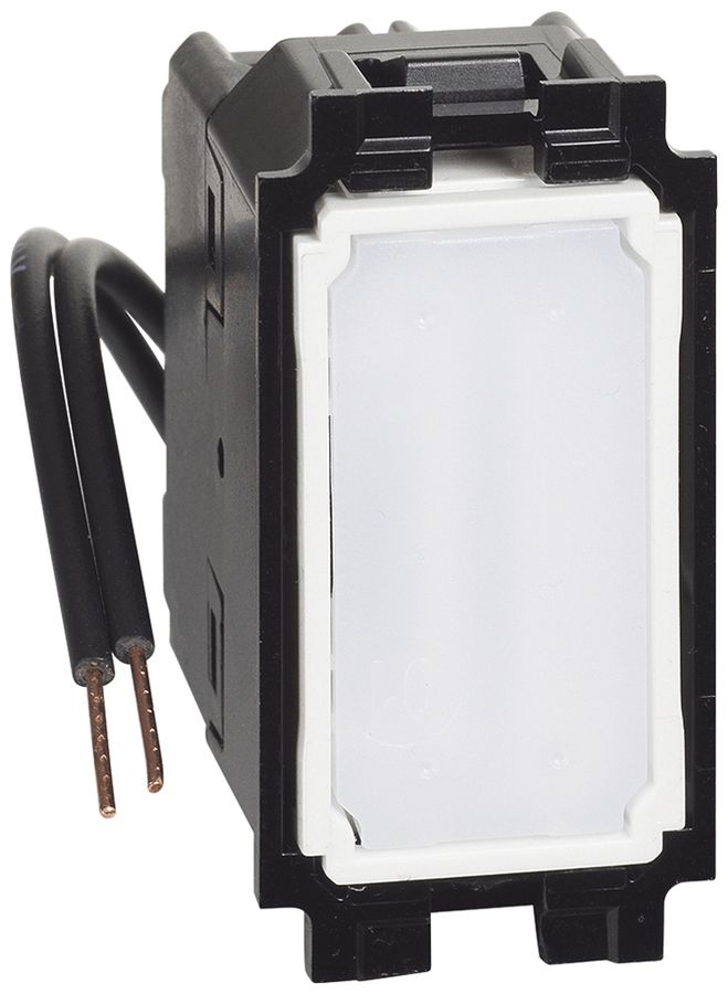 Interrupteur Legrand Living Now permutateur lum.bleu 10A 250V 22.5×45mm blanc