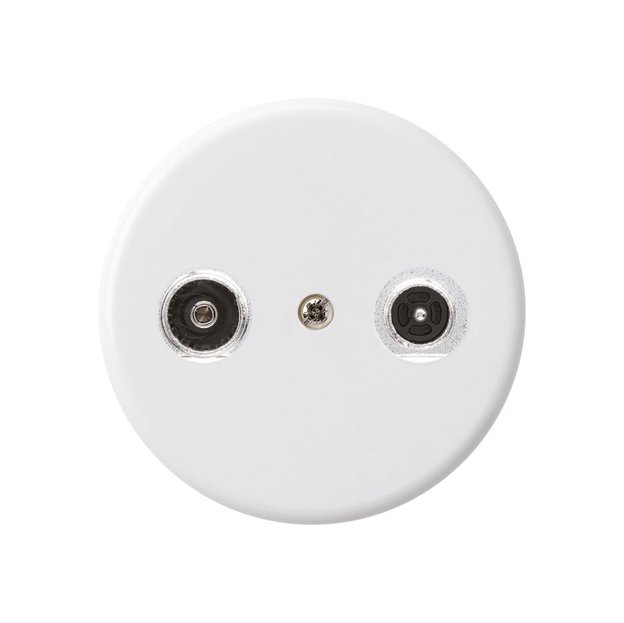 Prise d'antenne basico TV-R montage A 11dB 2GHz blanc