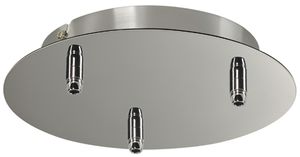 Deckenrosette SLV 3 Ausgänge, Ø220×54mm mit Zugentlastung chrom