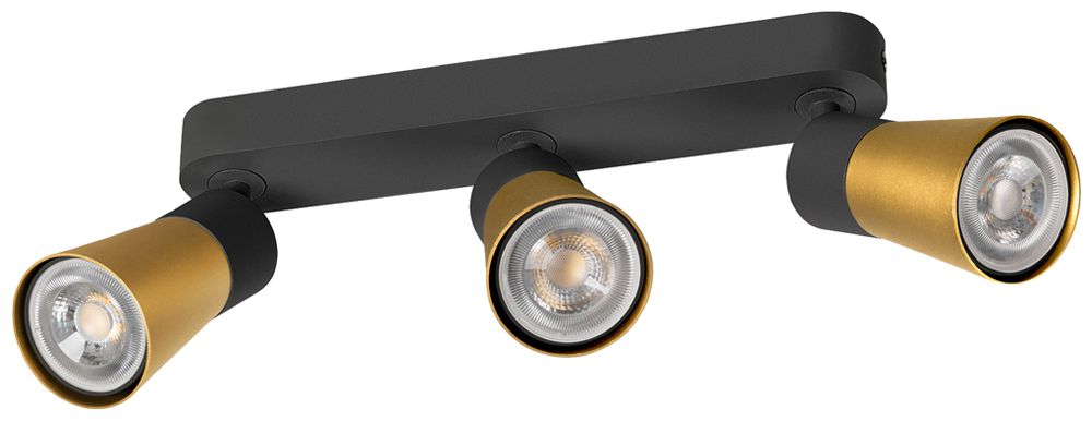 Spot SLV PURI 2.0 Cone CW GU10 3×6W REG 258×42×138mm nero/oro