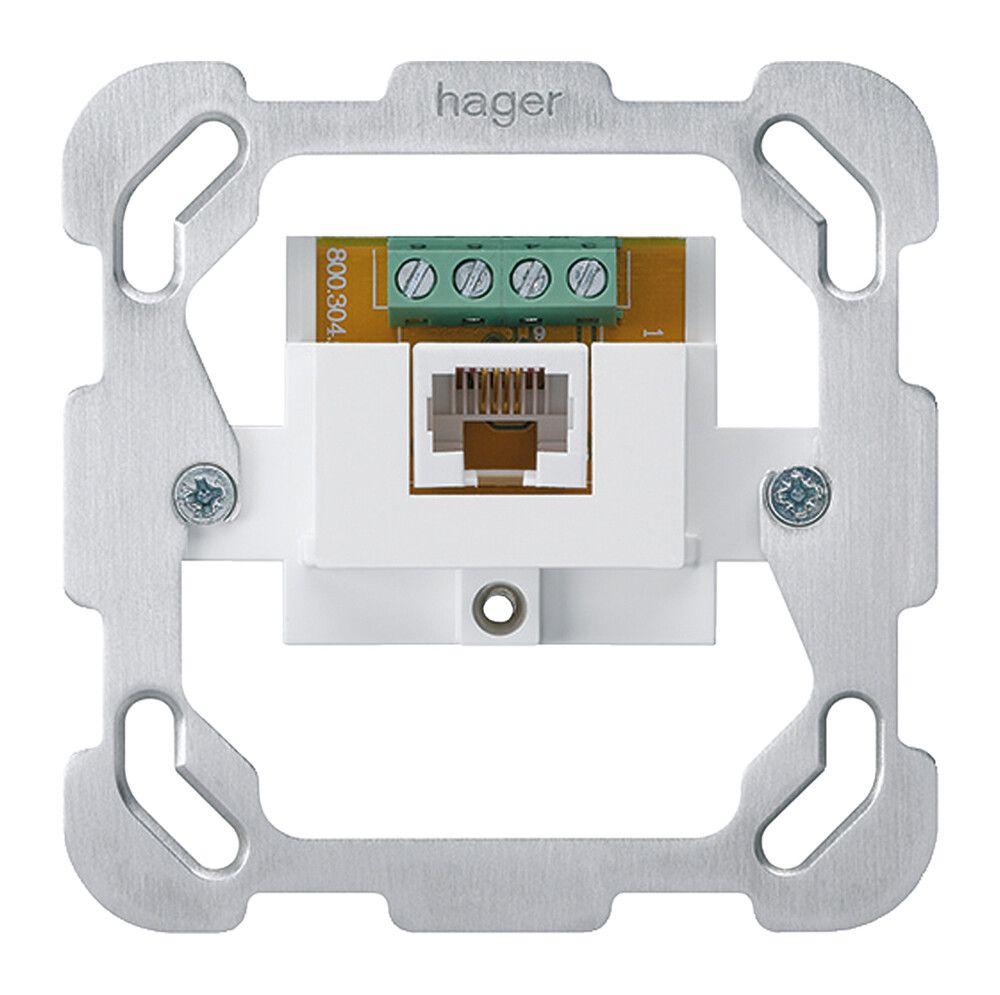 Einsatz zu Anschlussdose Hager 1×RJ45u mit Befestigungsplatte ungeschirmt