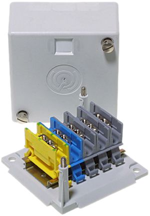 Scatola di derivazione Woertz 3LNPE 5×2.5mm² 78×78×44mm grigio chiaro