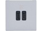 Presa di carica USB INS Legrand MOSAIC 2×USB-C 3000mA OUT:5V alluminio