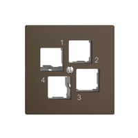 Kit di montaggio EDIZIOdue EASYNET S-One, per 4×RJ45, uscita dritta, coffee