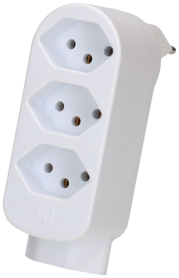 Mehrfach-Stecker MAX HAURI ADAPT SPLIT 10A 4×T13 ws