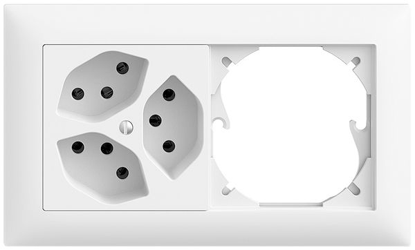 UP-Kombination EDIZIOdue 1×2 weiss 3×T13 + leer