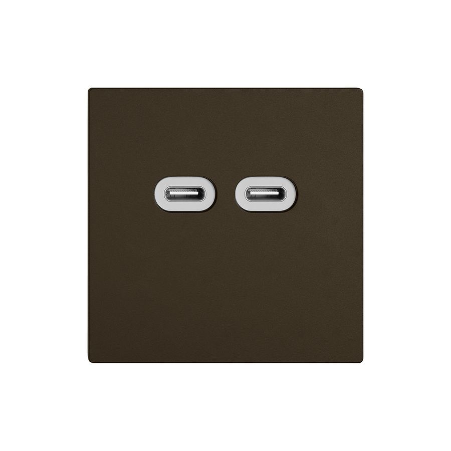 USB-Ladesteckdose EDIZIO.liv SNAPFIX® 230VAC 18W 2×USB Typ C br