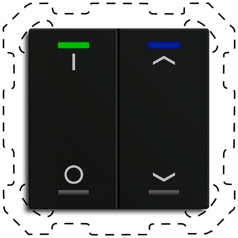 EB-Taster KNX RGBW MDT BE-TAL600216.D1 2T/4B schwarz matt "I/O"-"Jalousie"